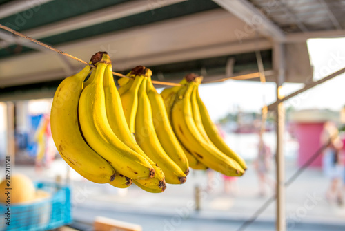 Fresh bananas on street market