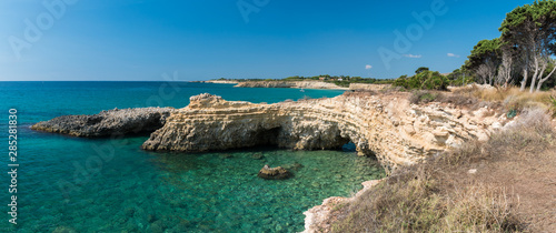 Rocky coastline in the Gelsomineto area, near Siracusa