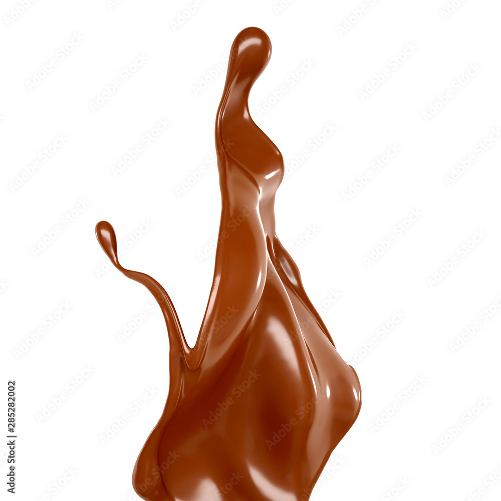 Splash of chocolate 3d illustration, 3d rendering. Splash of chocolate 3d illustration, 3d rendering.