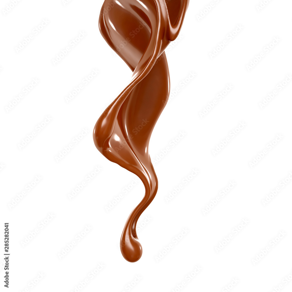 Splash of chocolate 3d illustration, 3d rendering. Splash of chocolate 3d illustration, 3d rendering.