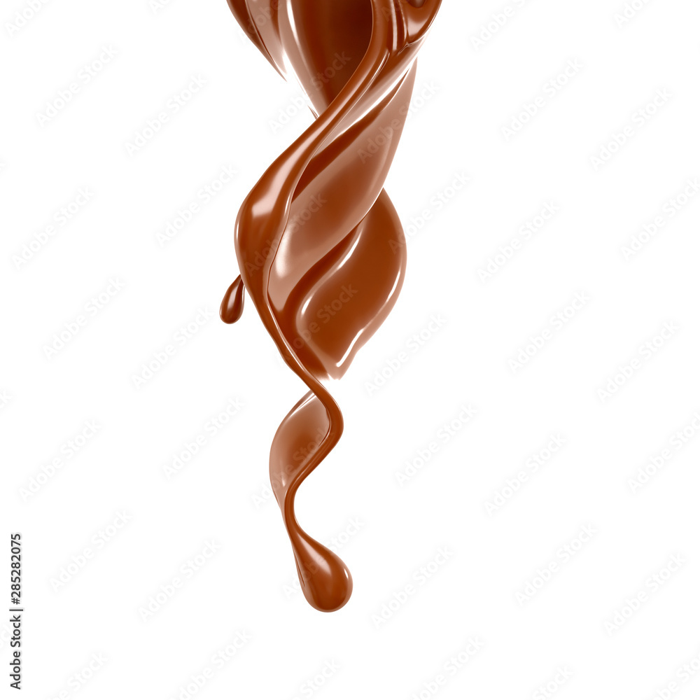 Splash of chocolate 3d illustration, 3d rendering. Splash of chocolate 3d illustration, 3d rendering.