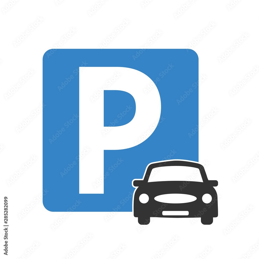 Parking sign icon vector on white background. Parking sign icon vector on white background.