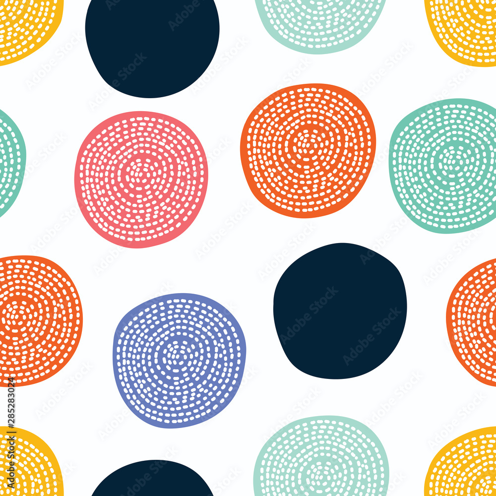 Seamless pattern, polka dot fabric, wallpaper, vector. Cheerful polka dot vector seamless pattern. Can be used in textile industry, paper, background, scrapbooking. Seamless pattern, polka dot fabric, wallpaper, vector. Cheerful polka dot vector seamless pattern. Can be used in textile industry, paper, background, scrapbooking.