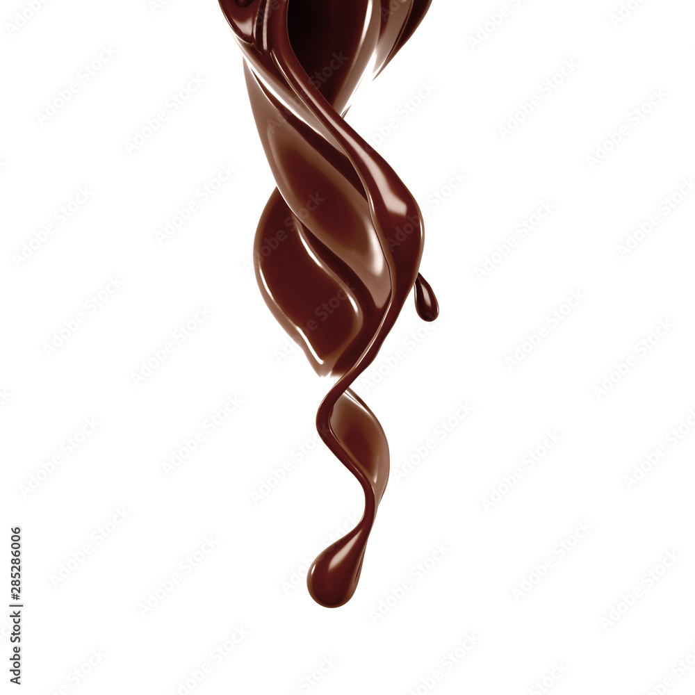 Splash of chocolate 3d illustration, 3d rendering. Splash of chocolate 3d illustration, 3d rendering.
