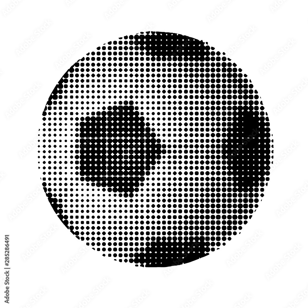 Vector illustration. Halftone soccer ball isolated on white background.