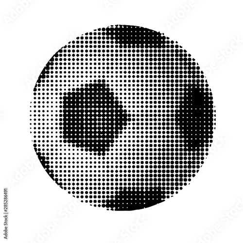 Vector illustration. Halftone soccer ball isolated on white background.