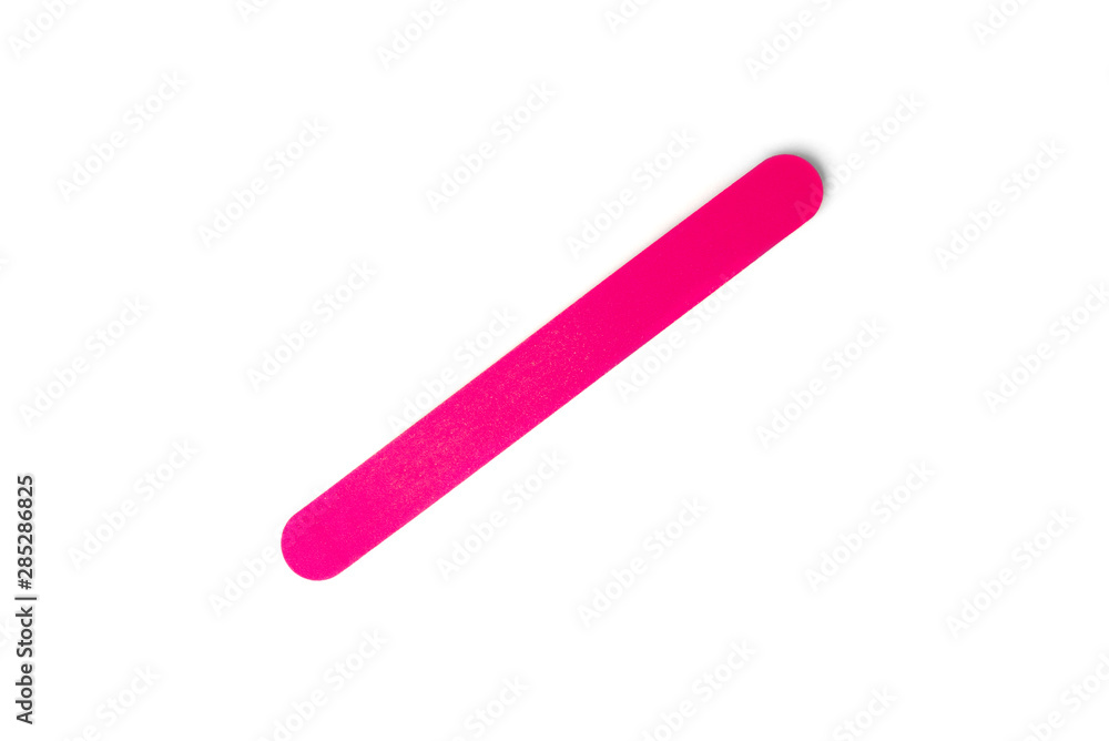 Pink nail file isolated on white background. Pink nail file isolated on white background.