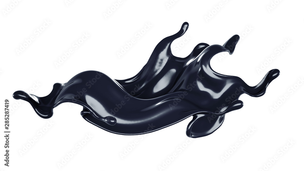 Splash of black liquid. 3d illustration, 3d rendering. Splash of black liquid. 3d illustration, 3d rendering.