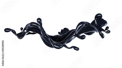 Fototapeta Naklejka Na Ścianę i Meble -  Splash of black liquid. 3d illustration, 3d rendering.