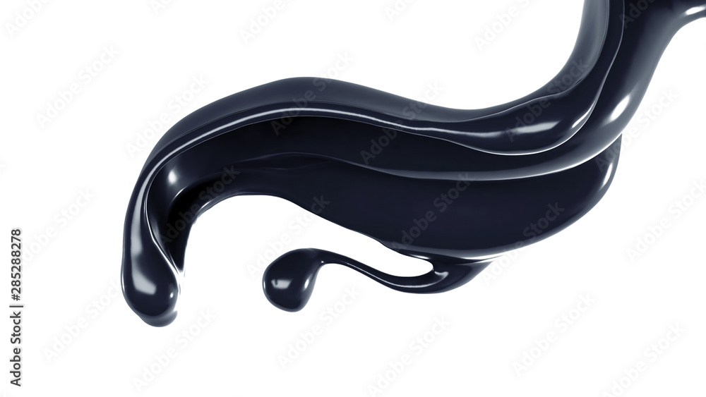 Splash of black liquid. 3d illustration, 3d rendering. Splash of black liquid. 3d illustration, 3d rendering.
