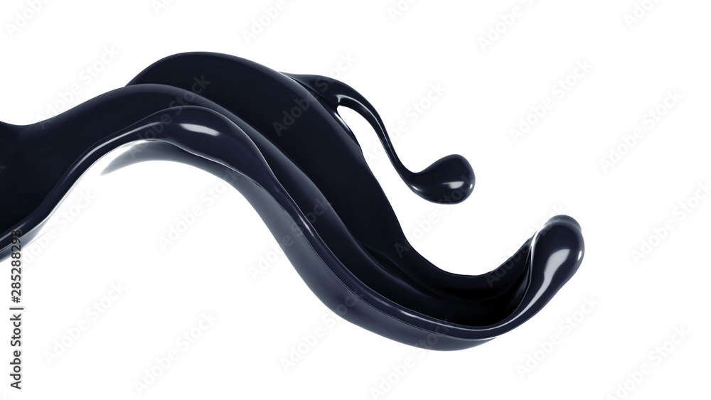 Splash of black liquid. 3d illustration, 3d rendering. Splash of black liquid. 3d illustration, 3d rendering.