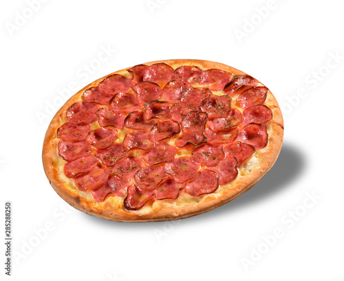 Pepperoni Pizza isolated on white background