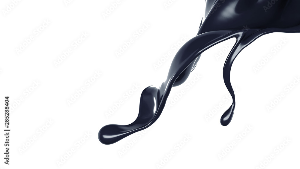 Splash of black liquid. 3d illustration, 3d rendering. Splash of black liquid. 3d illustration, 3d rendering.