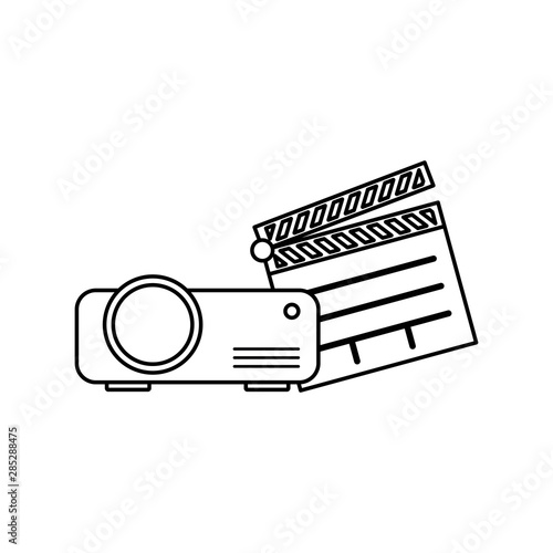 clapboard cinema with video beam