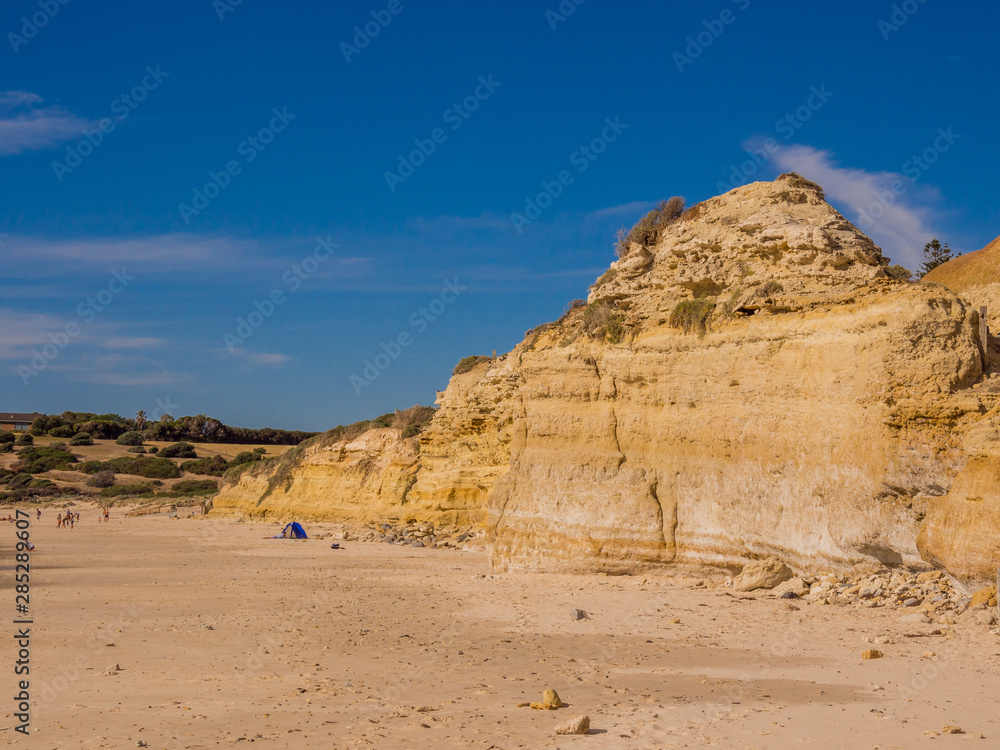 Beautiful golden sands of Port Willunga Beach, Adelaid, South Australia.
