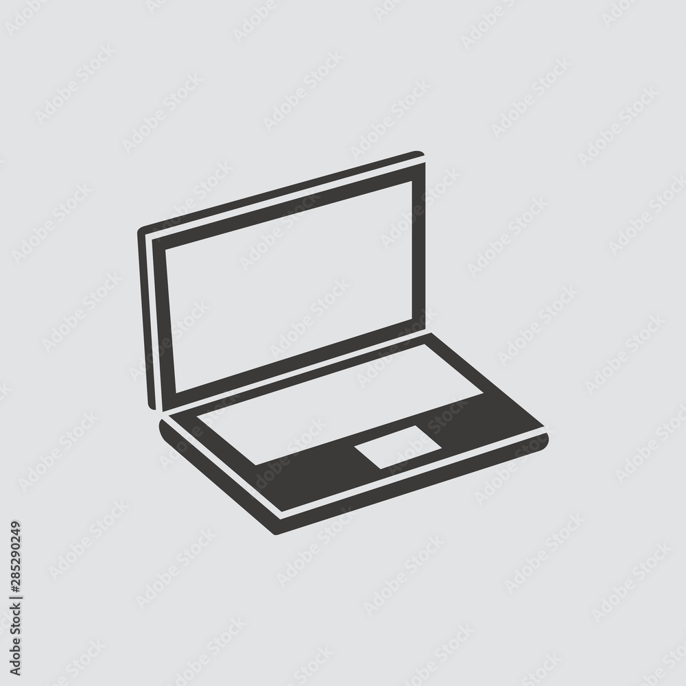 Laptop icon isolated of flat style. Vector illustration. Laptop icon isolated of flat style. Vector illustration.