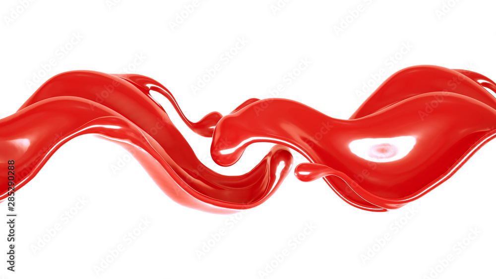 Splash of thick red fluid. 3d illustration, 3d rendering. Splash of thick red fluid. 3d illustration, 3d rendering.