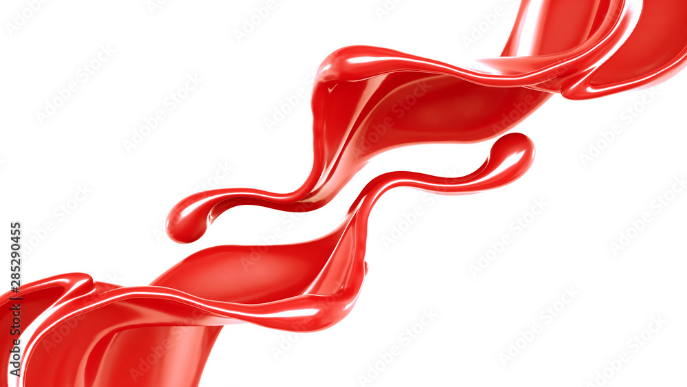 Splash of thick red fluid. 3d illustration, 3d rendering. Splash of thick red fluid. 3d illustration, 3d rendering.