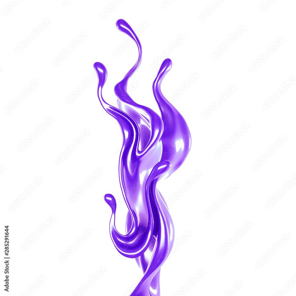 Splash of thick purple liquid. 3d illustration, 3d rendering. Splash of thick purple liquid. 3d illustration, 3d rendering.