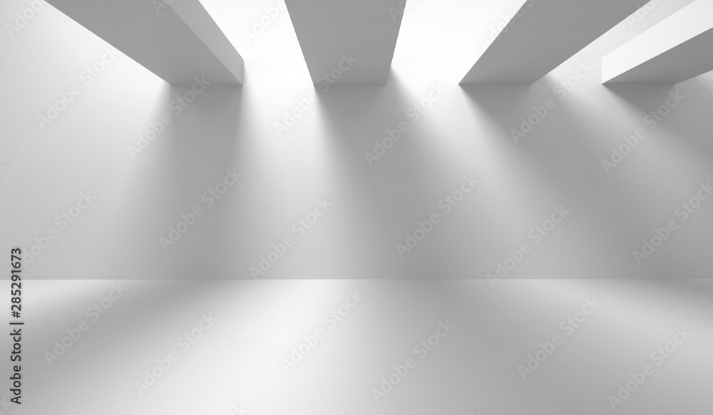 Abstract architecture white room interior loft style, Empty room with lighting 3d rendering. Abstract architecture white room interior loft style, Empty room with lighting 3d rendering.