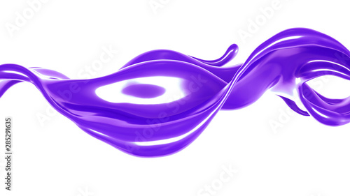 Splash of thick purple liquid. 3d illustration, 3d rendering.