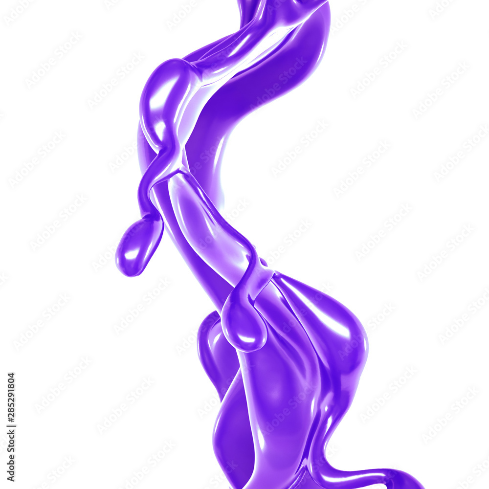 Splash of thick purple liquid. 3d illustration, 3d rendering. Splash of thick purple liquid. 3d illustration, 3d rendering.