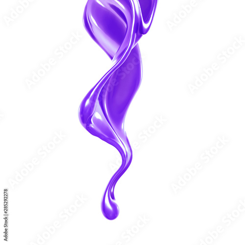 Splash of thick purple liquid. 3d illustration, 3d rendering.