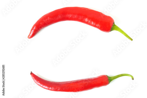 Red paprika pepper isolated on white background