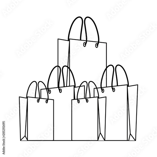 shopping retail sale store cartoon in black and white