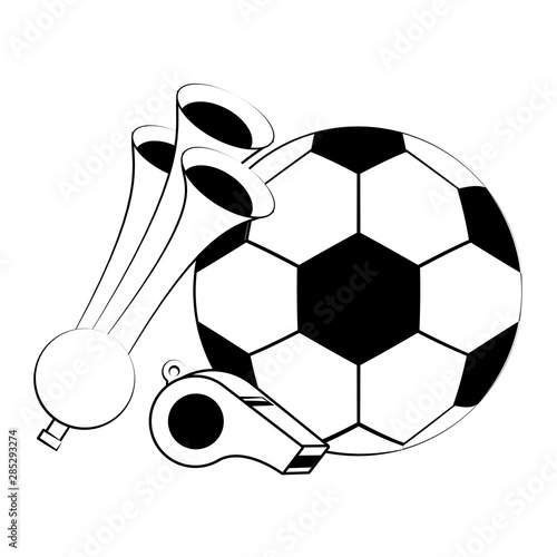 Soccer football sport game concept in black and white
