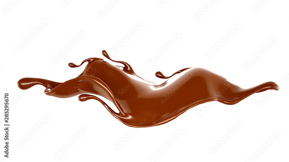 Splash of chocolate 3d illustration, 3d rendering. Splash of chocolate 3d illustration, 3d rendering.