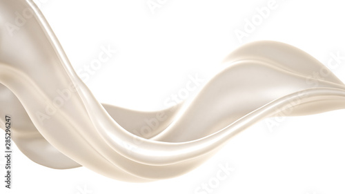 Splash of thick white liquid, milk. 3d illustration, 3d rendering. © Pierell