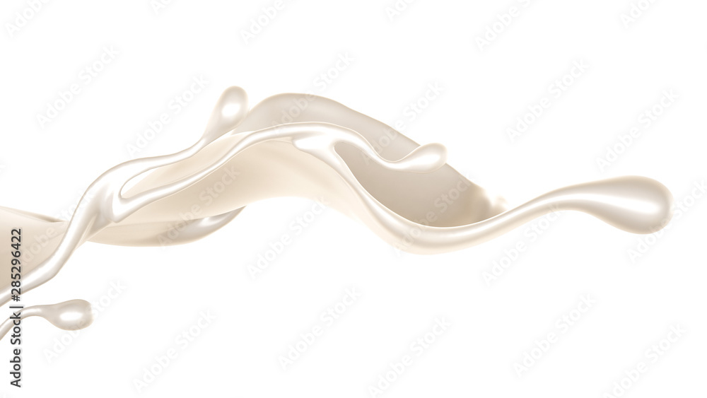Splash of thick white liquid, milk. 3d illustration, 3d rendering. Splash of thick white liquid, milk. 3d illustration, 3d rendering.