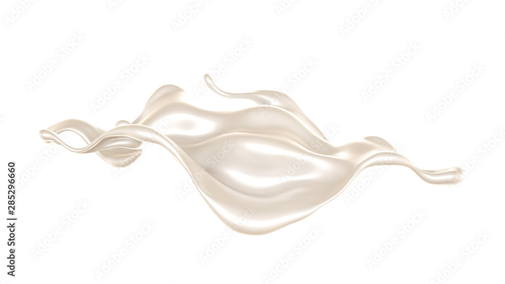 Splash of thick white liquid, milk. 3d illustration, 3d rendering. Splash of thick white liquid, milk. 3d illustration, 3d rendering.