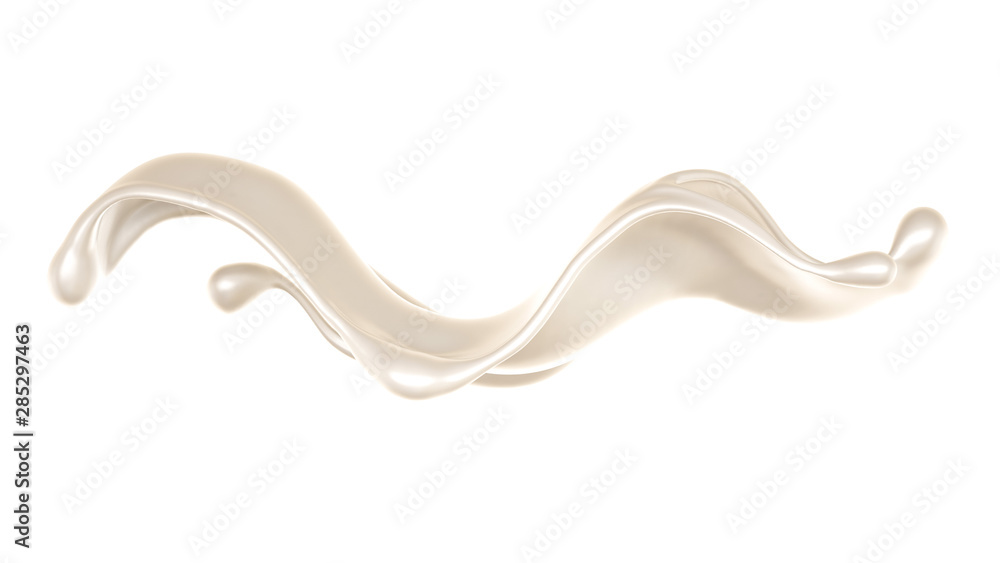 Splash of thick white liquid, milk. 3d illustration, 3d rendering. Splash of thick white liquid, milk. 3d illustration, 3d rendering.