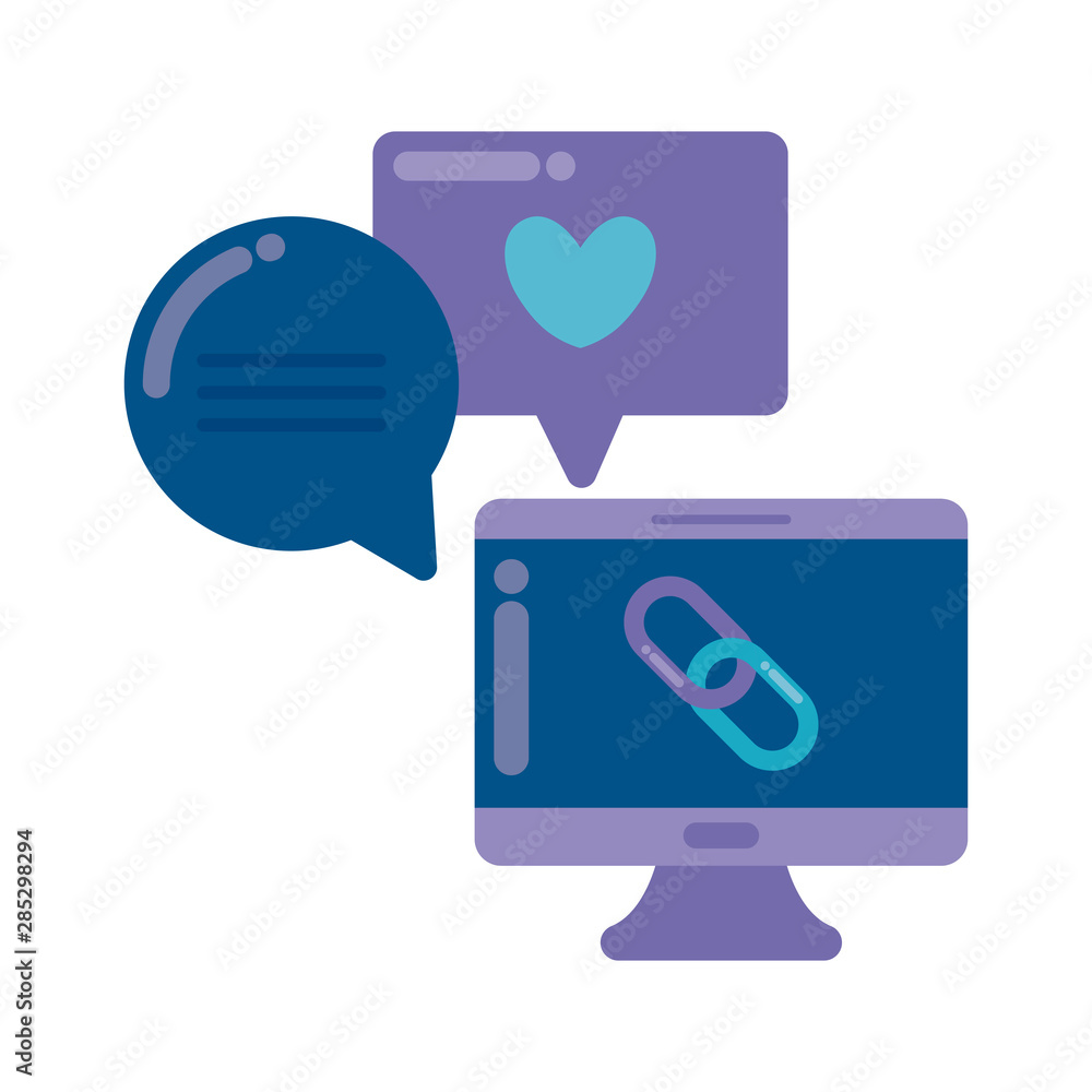 social media marketing with desktop computer social media marketing with desktop computer