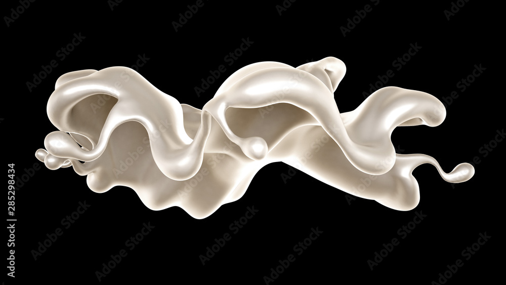 Splash of thick white liquid, milk. 3d illustration, 3d rendering. Splash of thick white liquid, milk. 3d illustration, 3d rendering.