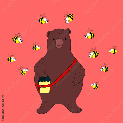 brown bear and bees