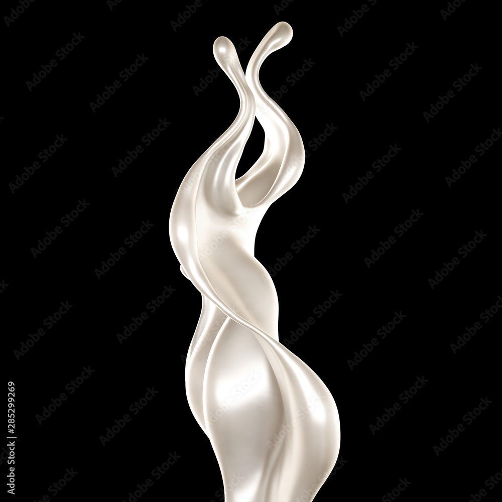 Splash of thick white liquid, milk. 3d illustration, 3d rendering. Splash of thick white liquid, milk. 3d illustration, 3d rendering.