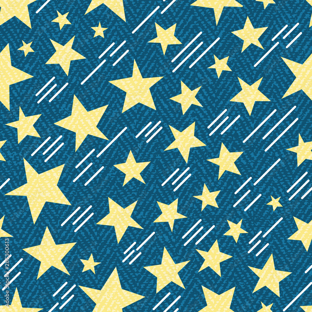 Shooting stars seamless vector pattern background print Shooting stars seamless vector pattern background print