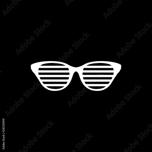 Party Glasses Icon On Black Background. Black Flat Style Vector Illustration
