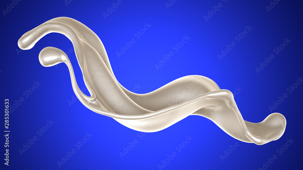 Splash of thick white liquid, milk. 3d illustration, 3d rendering. Splash of thick white liquid, milk. 3d illustration, 3d rendering.
