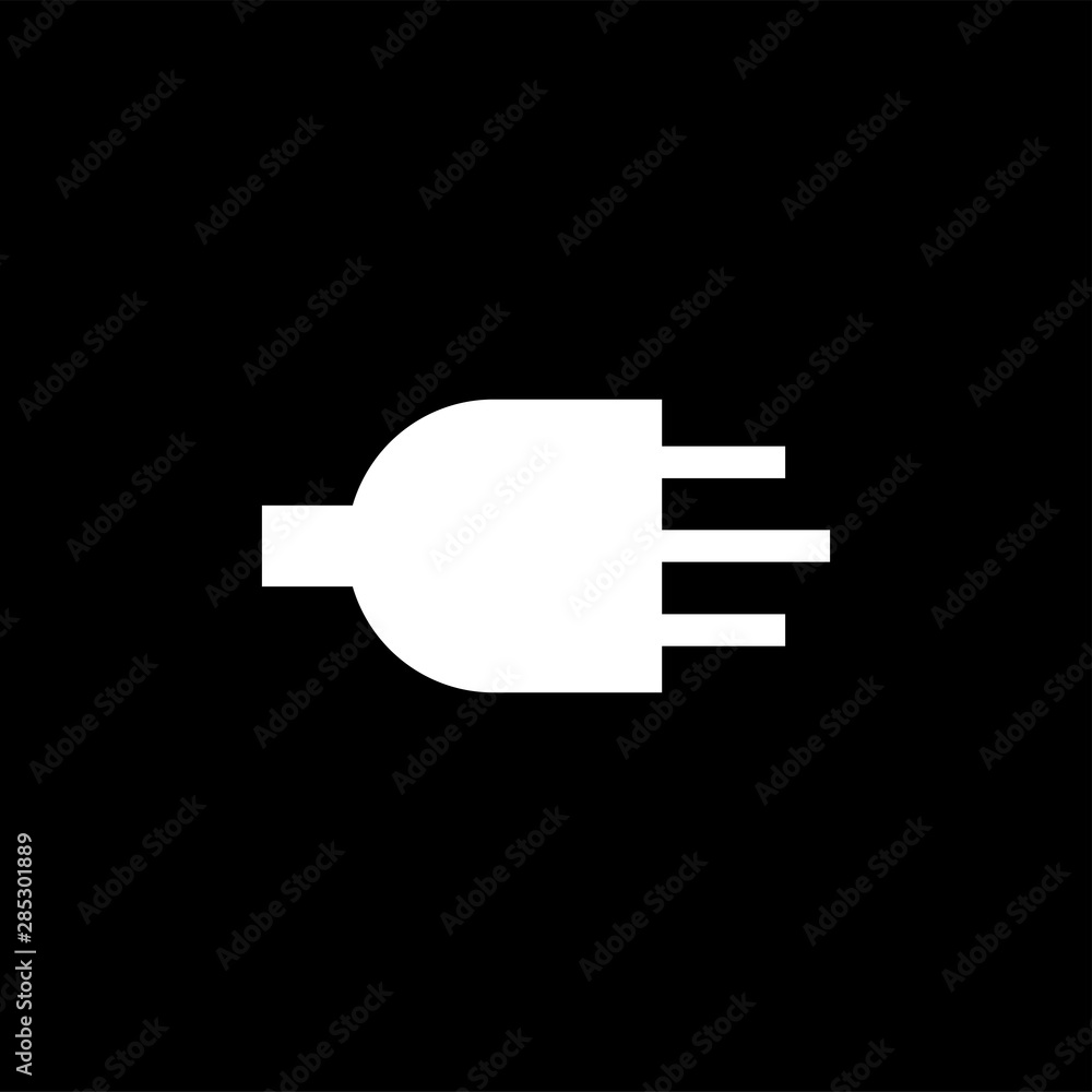 Plug Icon On Black Background. Black Flat Style Vector Illustration Plug Icon On Black Background. Black Flat Style Vector Illustration