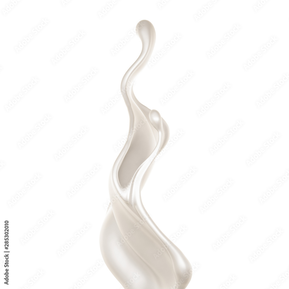 Splash of thick white liquid, milk. 3d illustration, 3d rendering. Splash of thick white liquid, milk. 3d illustration, 3d rendering.