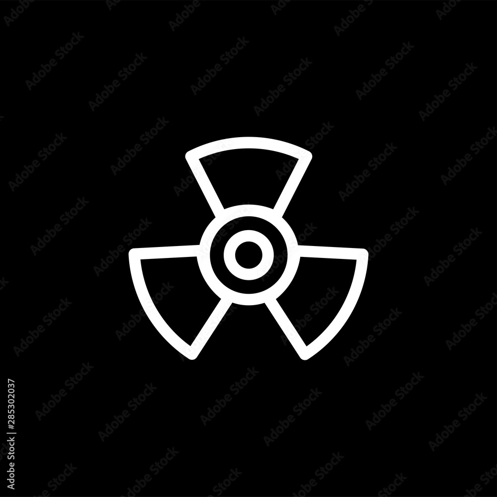 Propeller Line Icon On Black Background. Black Flat Style Vector Illustration Propeller Line Icon On Black Background. Black Flat Style Vector Illustration