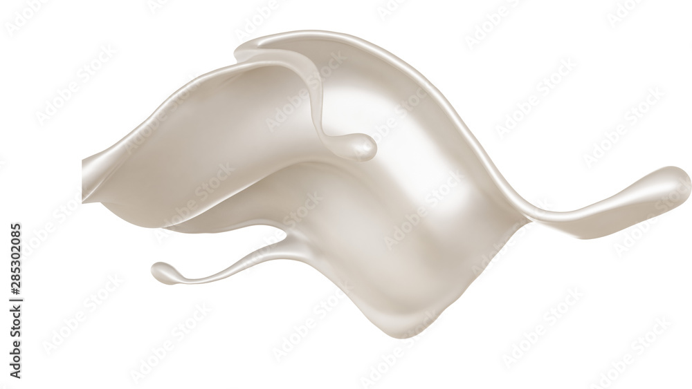Splash of thick white liquid, milk. 3d illustration, 3d rendering. Splash of thick white liquid, milk. 3d illustration, 3d rendering.