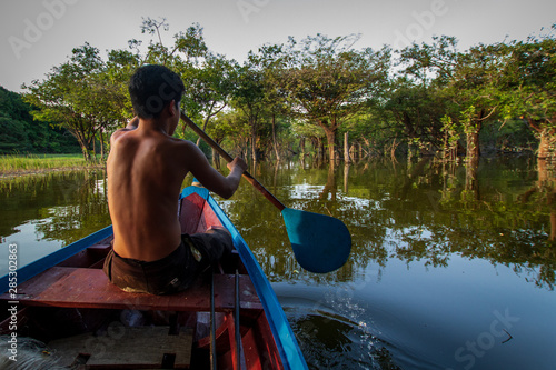 traditional fishermen in indigenous territory and protected area on the Tapajós River, Amazon - Brazil photo