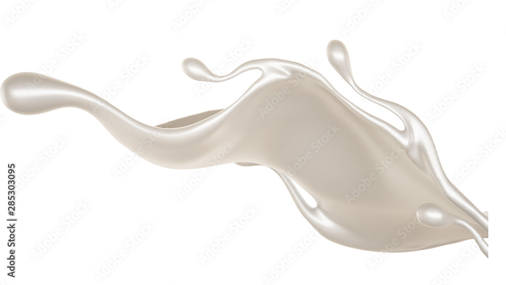 Splash of thick white liquid, milk. 3d illustration, 3d rendering. Splash of thick white liquid, milk. 3d illustration, 3d rendering.