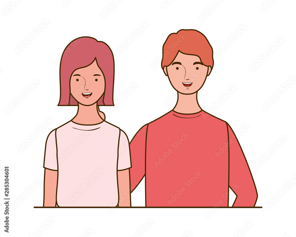 couple of people smiling on white background couple of people smiling on white background
