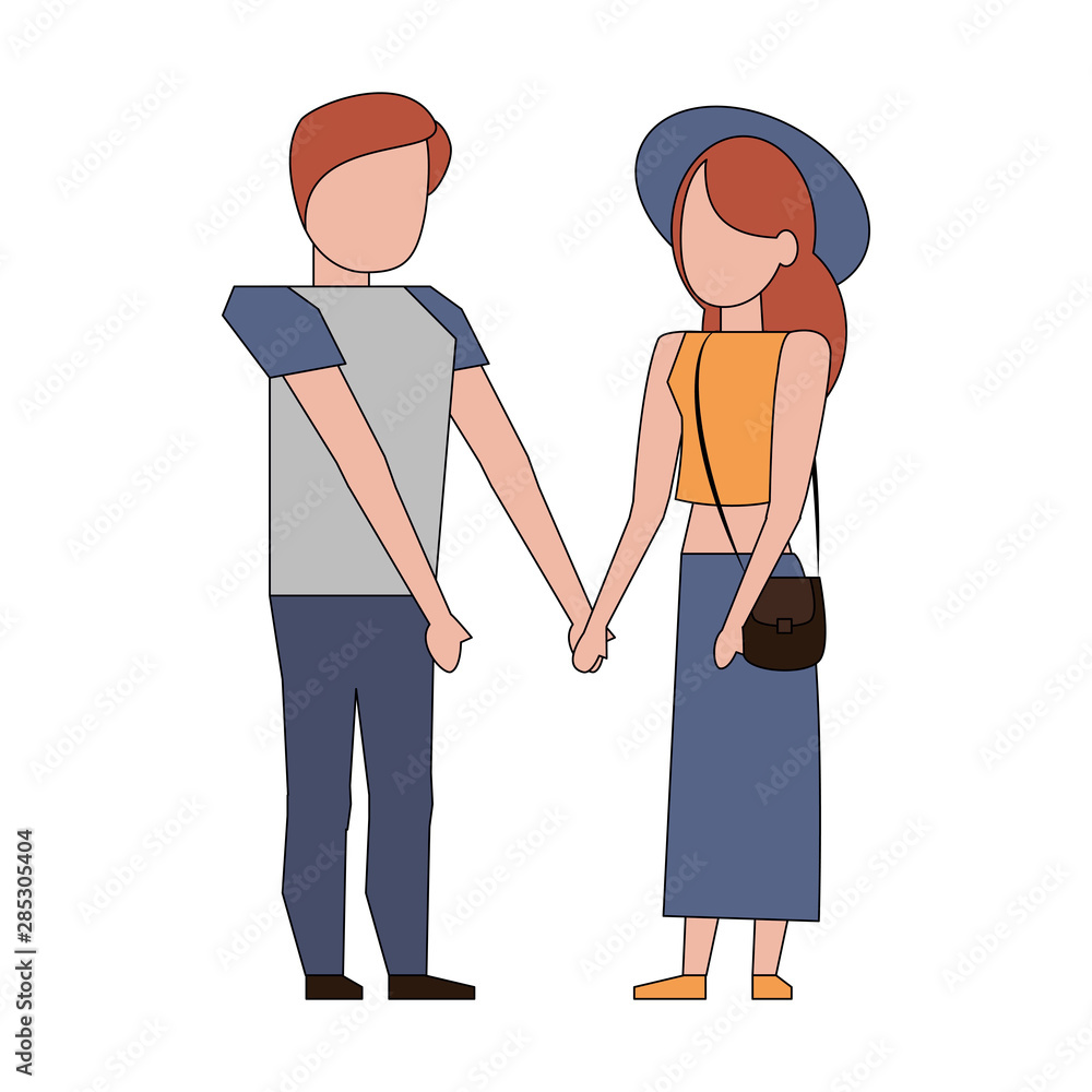 Obraz premium couple love young relationship cartoon